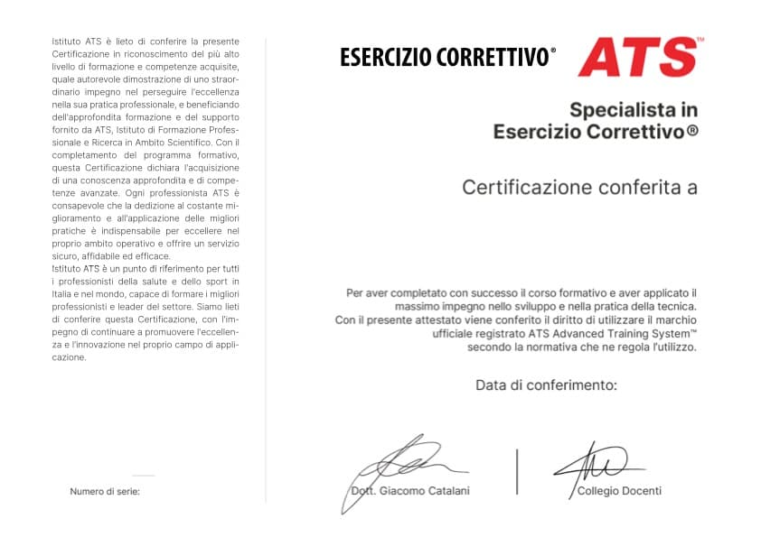 Certificazione Specialista in Esercizio Correttivo®