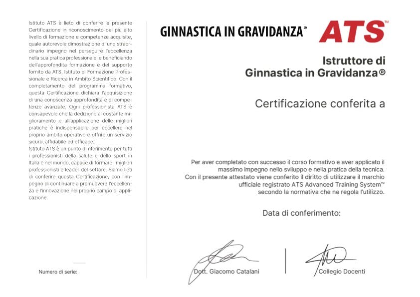 Certificazione Istruttore di Ginnastica in Gravidanza®