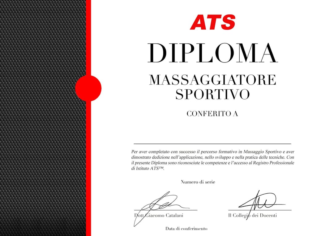 Diploma Massaggiatore Sportivo