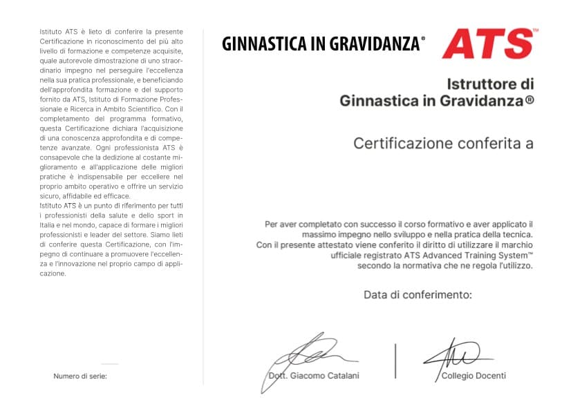 Certificazione Istruttore di Ginnastica in Gravidanza®